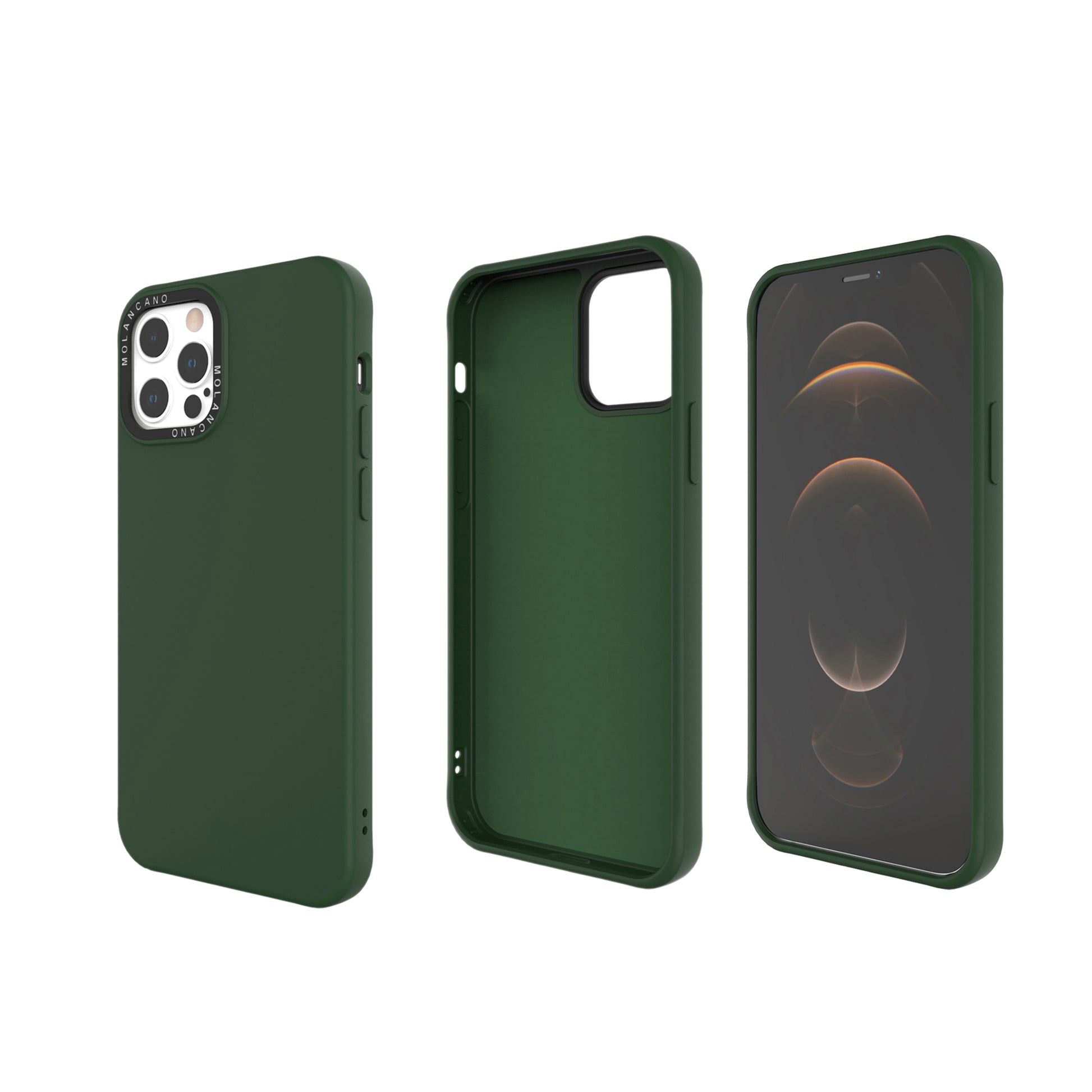 Case For iPhone 12 Pro Max Molancano Designer Back Cover in Green Case Cover FoneFunShop   