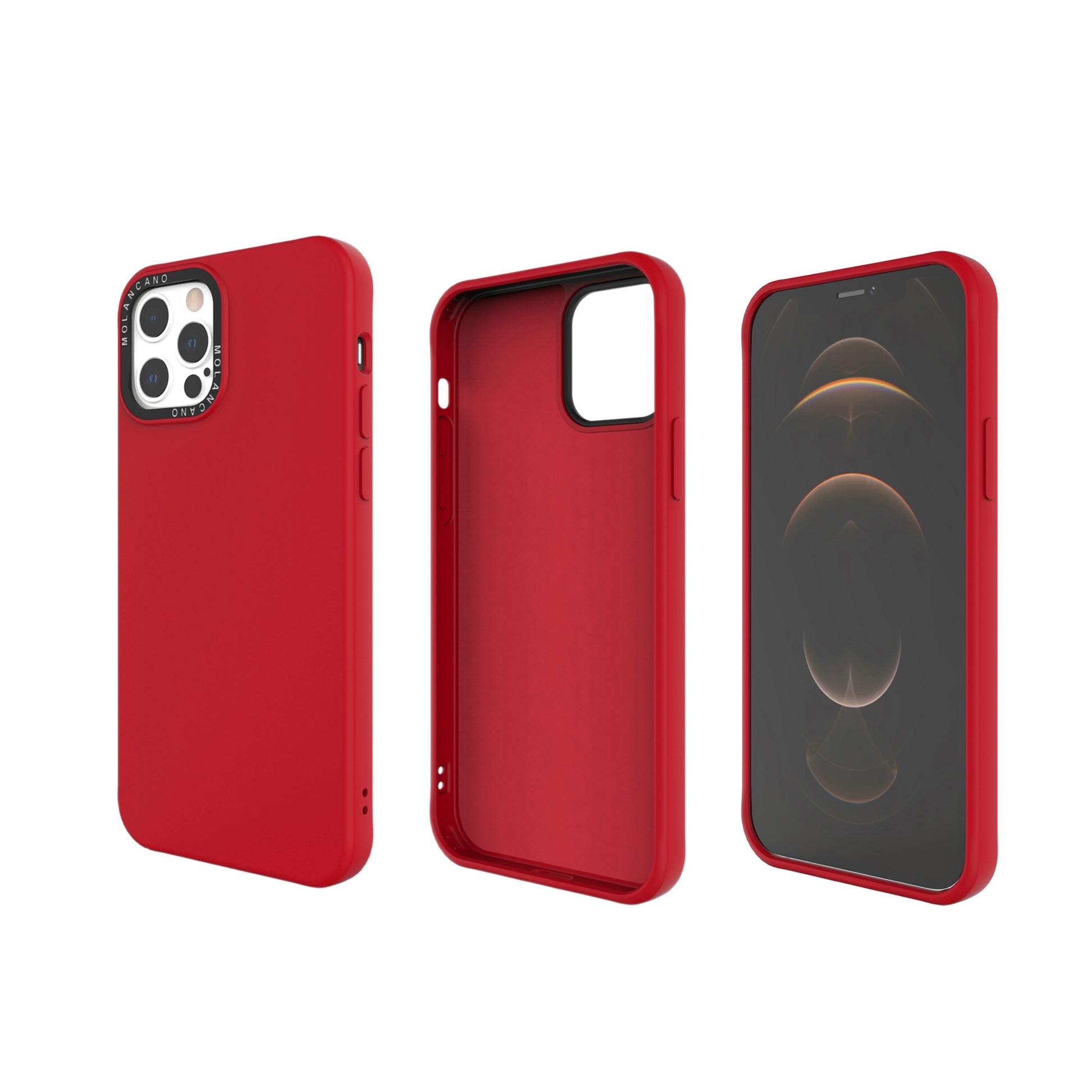 Case For iPhone 12 and 12 Pro Molancano Designer Back Cover in Red Case Cover FoneFunShop   