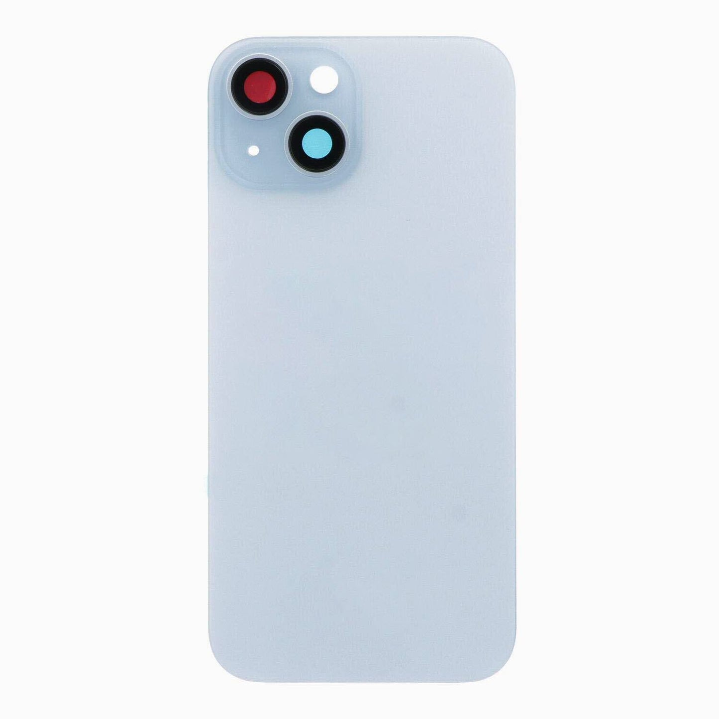 Glass Back For iPhone 15 Blue Battery Door Camera Lens Bezel Magnetism Ring + Metal Plate Plain Without Logo Battery FoneFunShop   