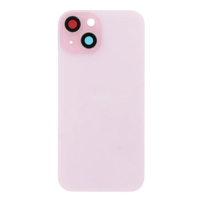 Glass Back For iPhone 15 Plus Pink Battery Door Camera Lens Bezel Magnetism Ring + Metal Plate Plain Without Logo Battery FoneFunShop   