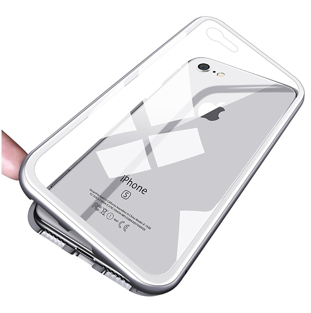 Case For iPhone 6 White Magnetic Absorption Metal Edge Case Cover FoneFunShop   