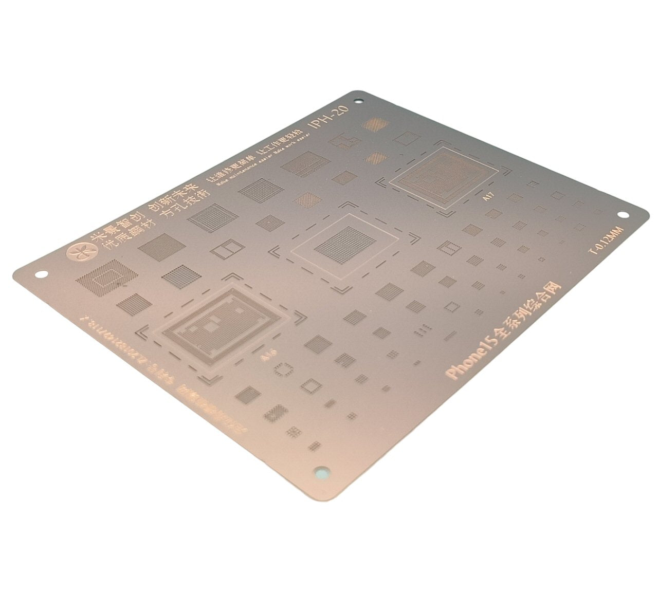 Mijing IPH-20 Reballing Stencil For iPhone 15 - T-0.12mm A16 A17 CPU Stencil FoneFunShop   