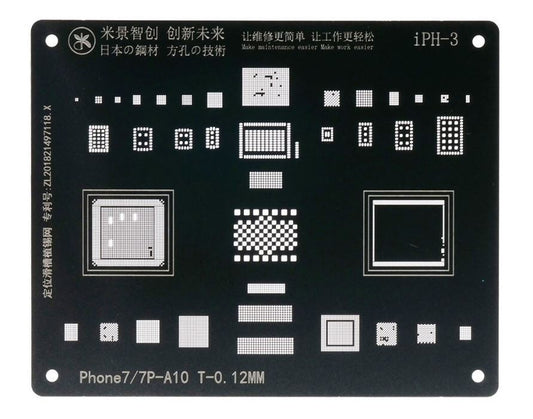 Reballing Stencil For iPhone 7 7 Plus A10 CPU Mijing BGA IPH 3 Stencil FoneFunShop   