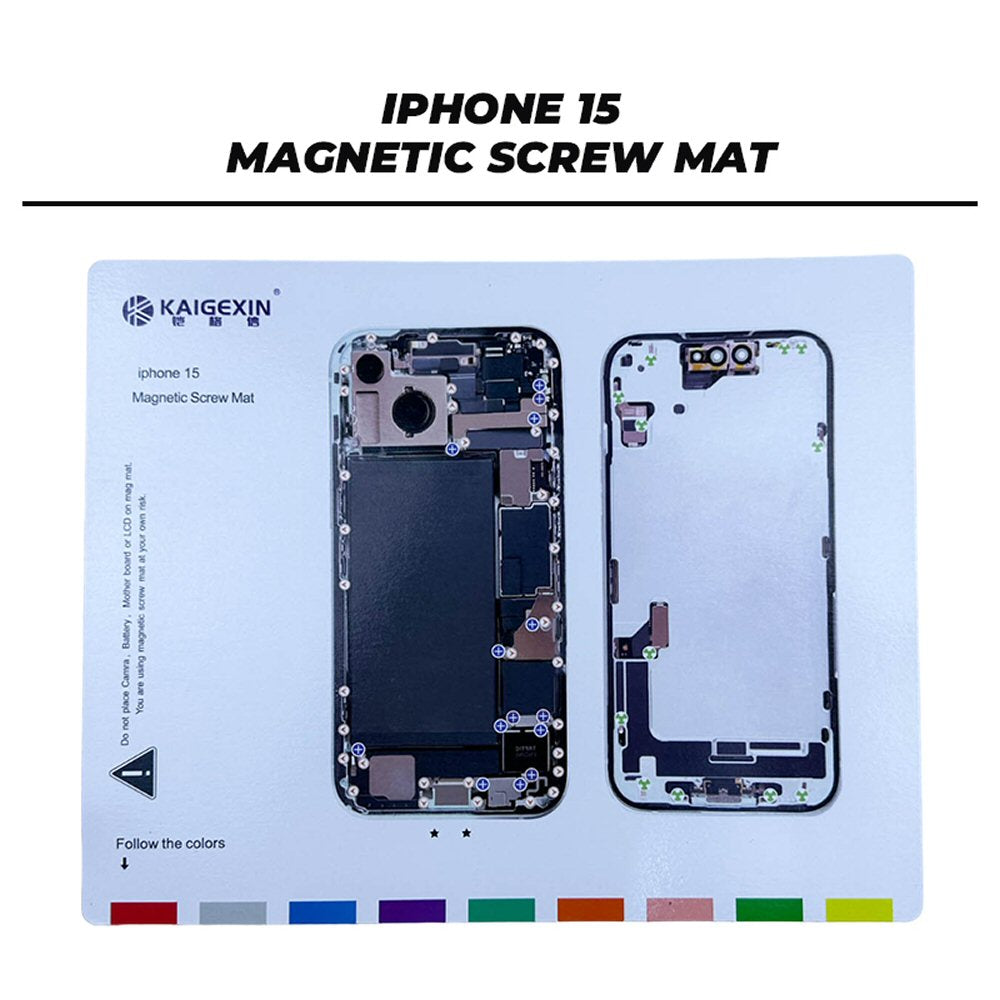 Magnetic Screw Mat For iPhone 15 Repair Disassembly Help Training Guide Magnetic Screw FoneFunShop   