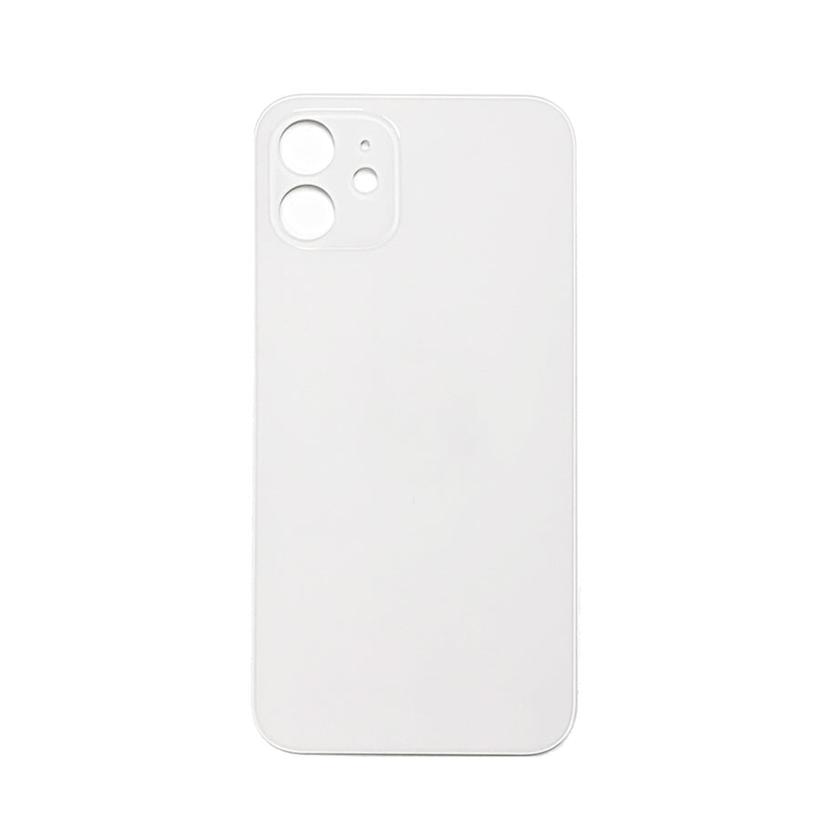 Glass Back For iPhone 12 Plain In White Glass Back FoneFunShop   