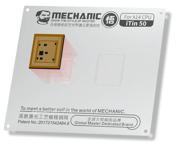 Reballing Stencil For A14 CPU Mechanic iTin 50 Stencil FoneFunShop   