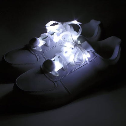 LED Shoe Laces Flash Light Up Cool White Glow Flashing Shoelaces White Flash Light FoneFunShop   