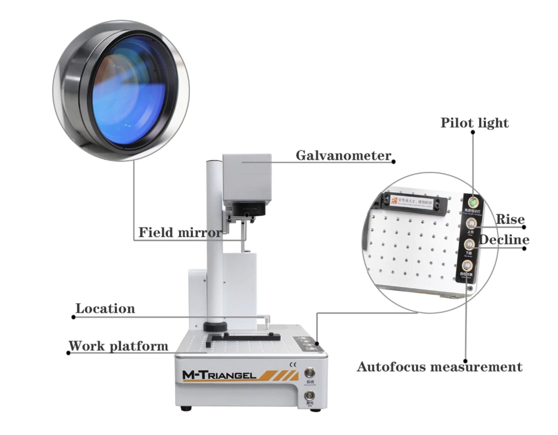 M Triangel 20W Fiber Laser Machine For iPhone Back Glass Removal With Fume Extractor  FoneFunShop   