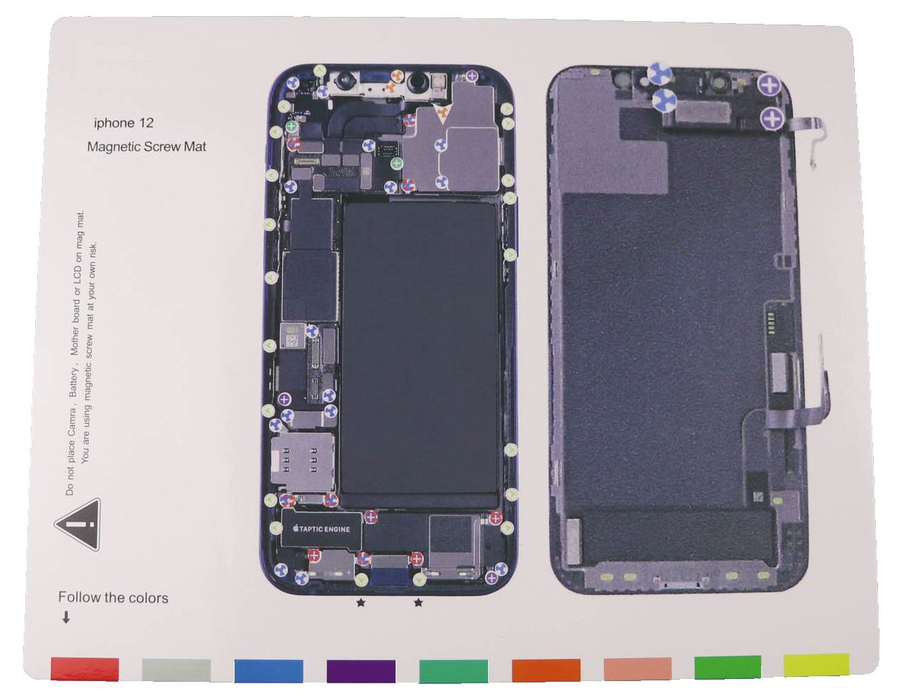 Magnetic Screw Mat For iPhone 12 Phone Repair Disassembly Guide Magnetic Screw FoneFunShop   