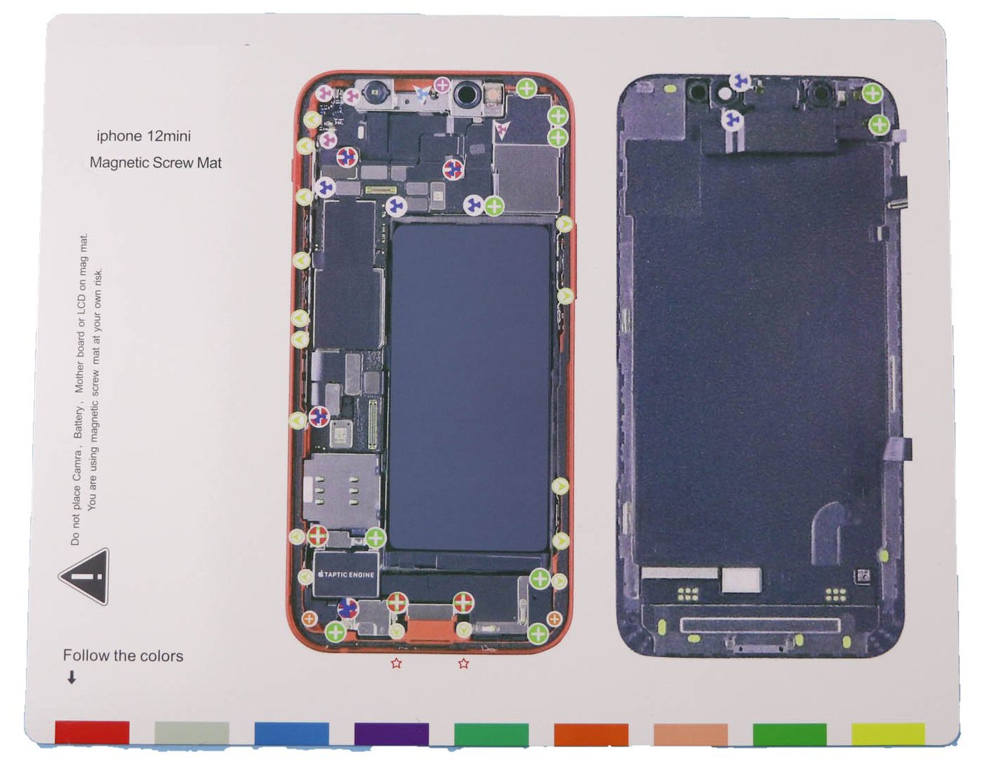 Magnetic Screw Mat For iPhone 12 Mini Phone Repair Disassembly Guide Magnetic Screw FoneFunShop   