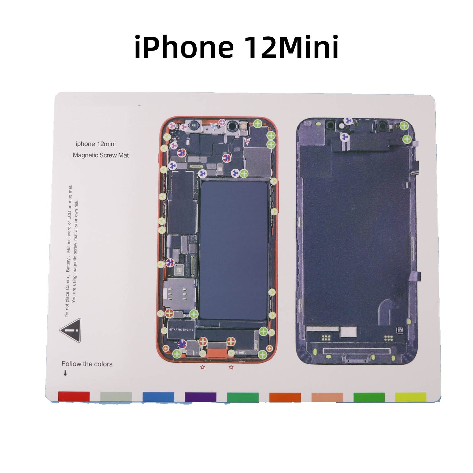 Magnetic Screw Mat For iPhone 12 Mini Phone Repair Disassembly Guide Magnetic Screw FoneFunShop   