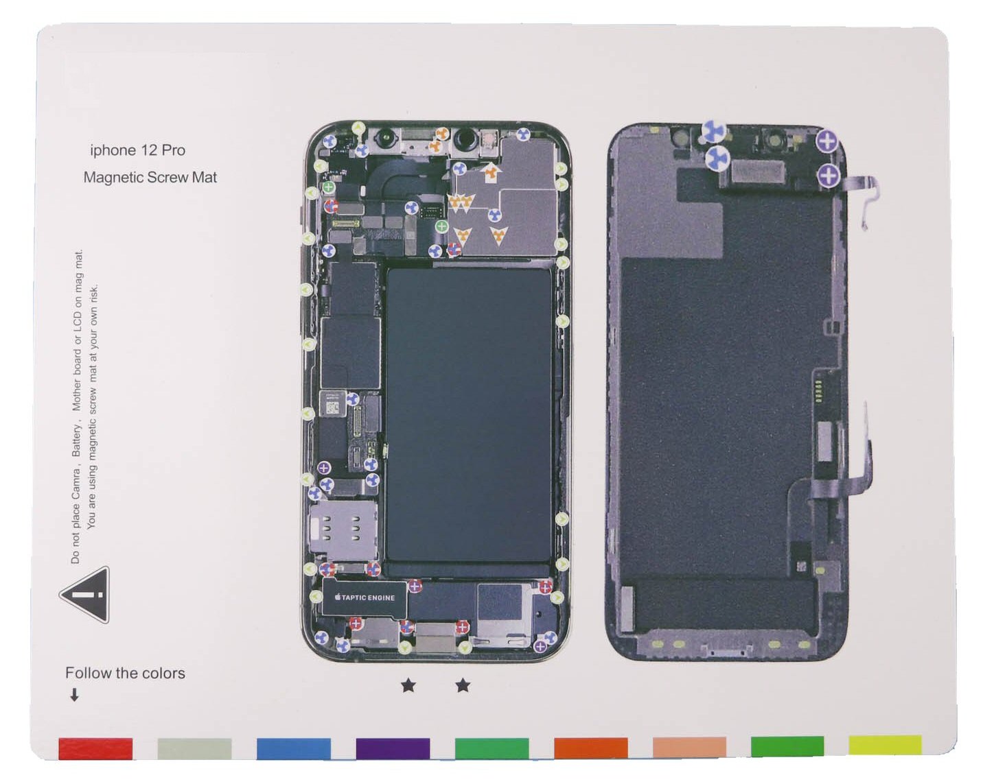 Magnetic Screw Mat For iPhone 12 Pro Phone Repair Disassembly Guide Magnetic Screw FoneFunShop   