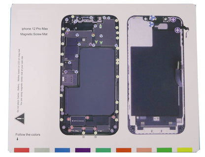 Magnetic Screw Mat Phone Repair Disassembly Guide For iPhone 12 Pro Max Magnetic Screw FoneFunShop   