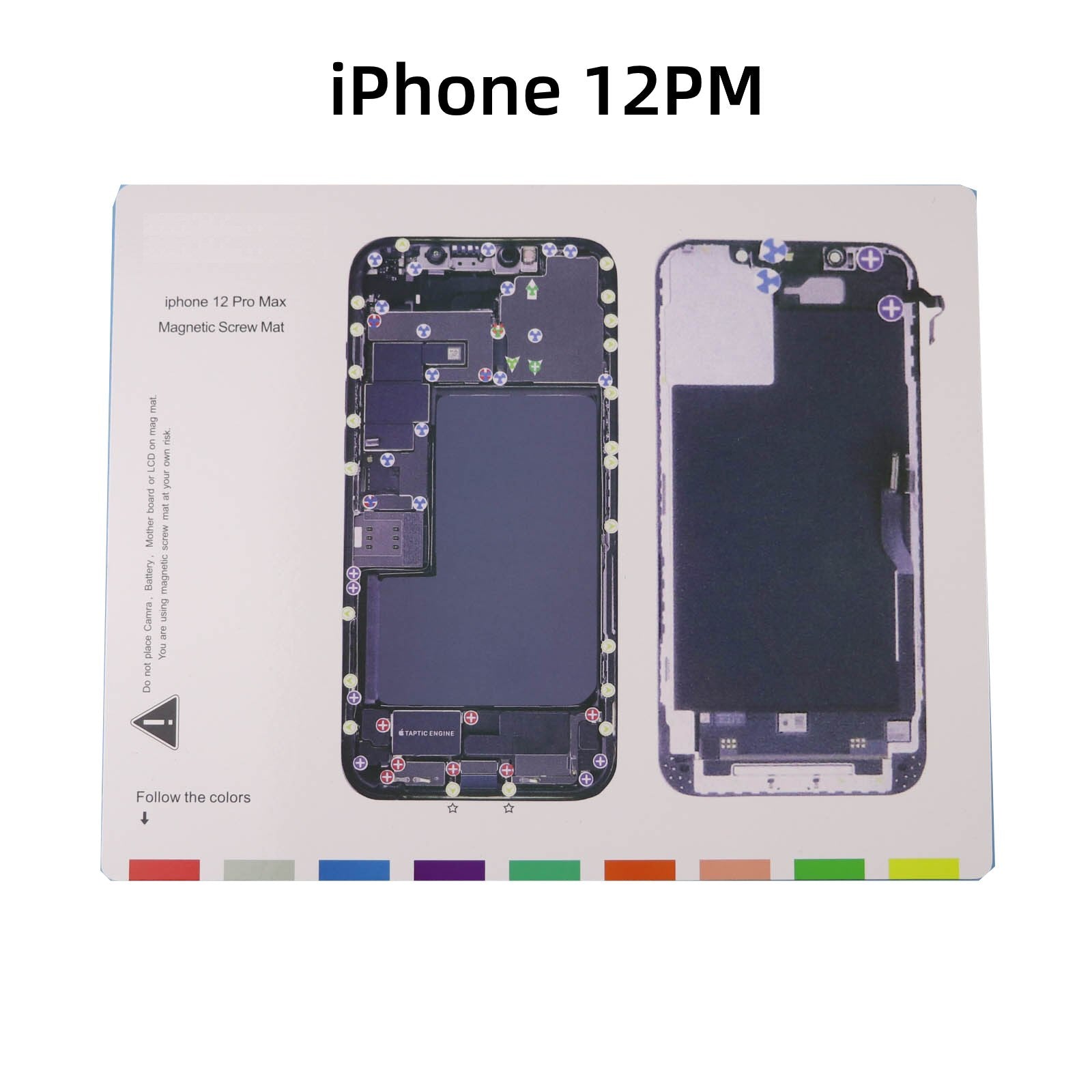 Magnetic Screw Mat Phone Repair Disassembly Guide For iPhone 12 Pro Max Magnetic Screw FoneFunShop   