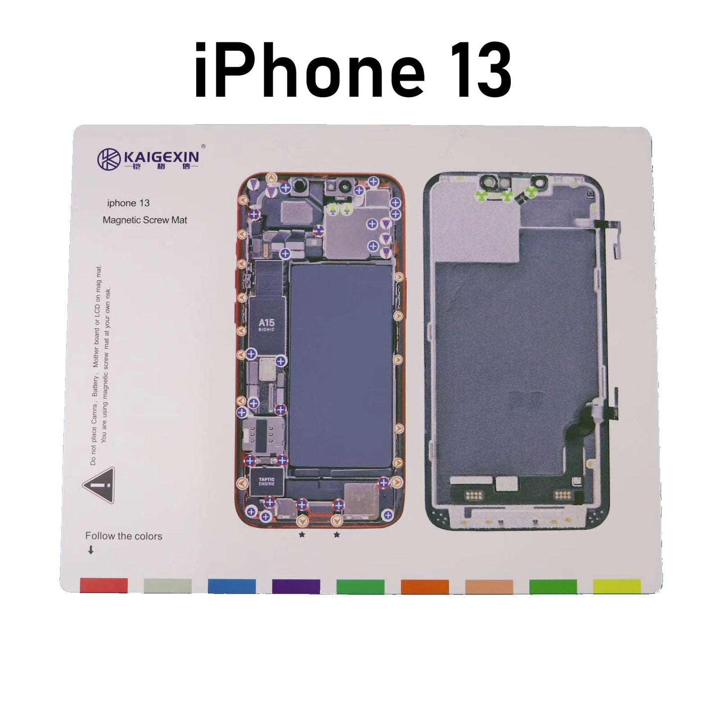 Magnetic Screw Mat Phone Repair Disassembly Guide For iPhone 13 Magnetic Screw FoneFunShop   