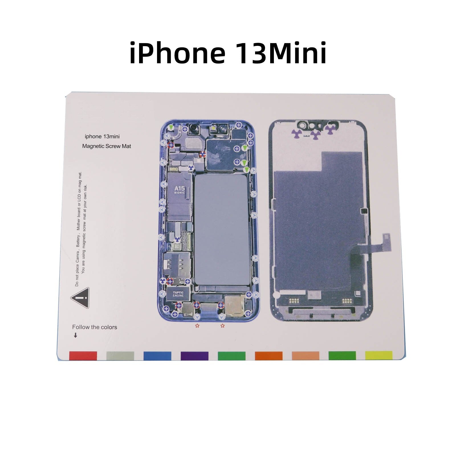 Magnetic Screw Mat Phone Repair Disassembly Guide For iPhone 13 Mini Magnetic Screw FoneFunShop   