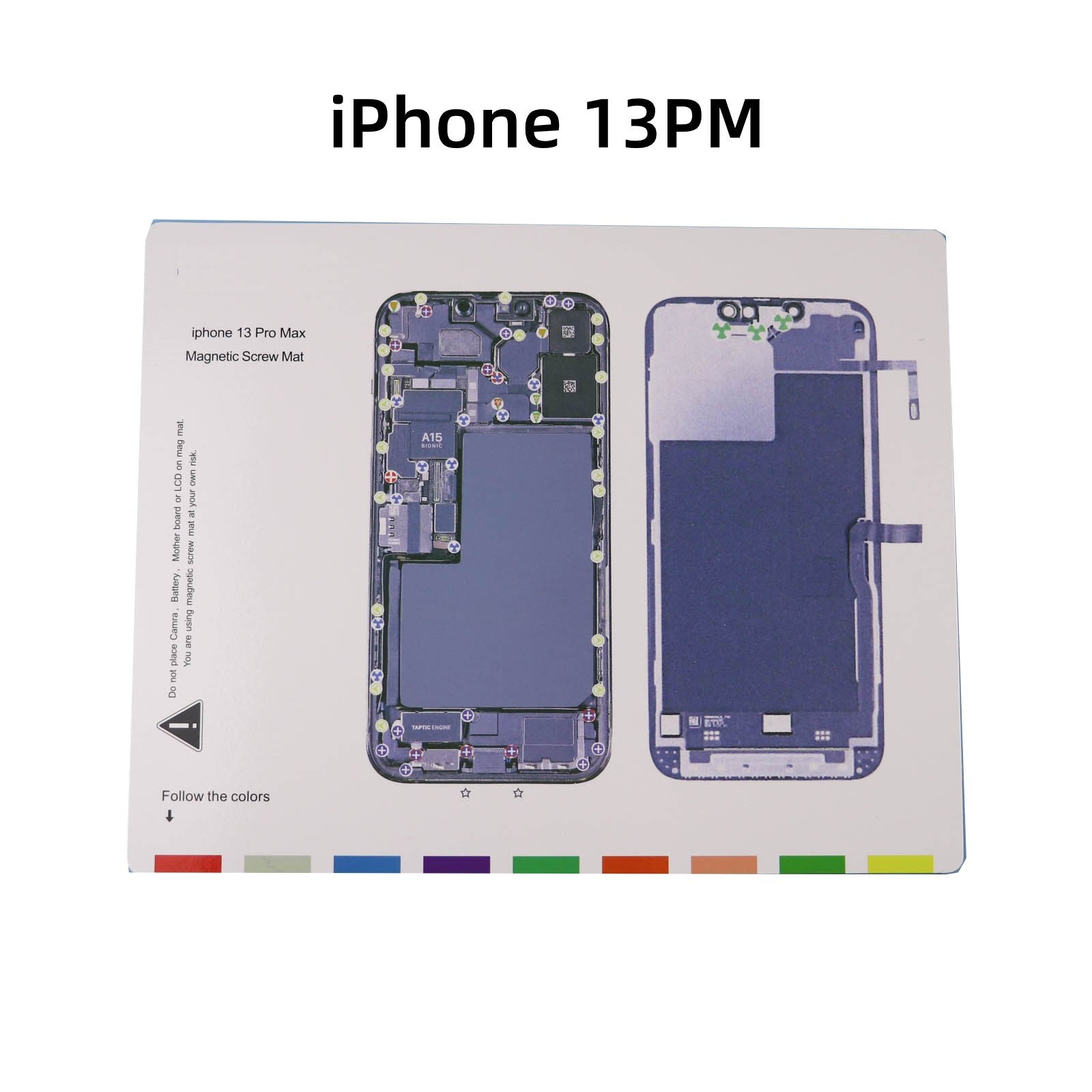 Magnetic Screw Mat Phone Repair Disassembly Guide For iPhone 13 Pro Max Magnetic Screw FoneFunShop   