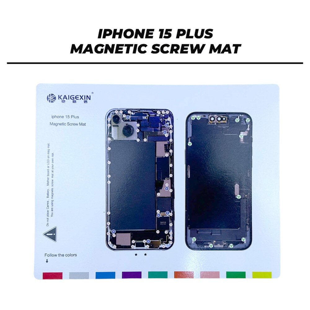 Magnetic Screw Mat For iPhone 15 Plus Repair Disassembly Help Training Guide Magnetic Screw FoneFunShop   