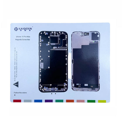 Magnetic Screw Mat For iPhone 15 Pro Max Repair Disassembly Help Training Guide Magnetic Screw FoneFunShop   