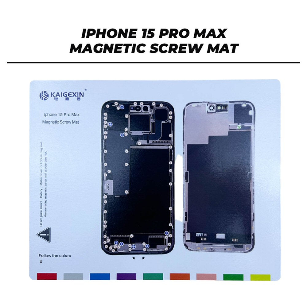 Magnetic Screw Mat For iPhone 15 Pro Max Repair Disassembly Help Training Guide Magnetic Screw FoneFunShop   