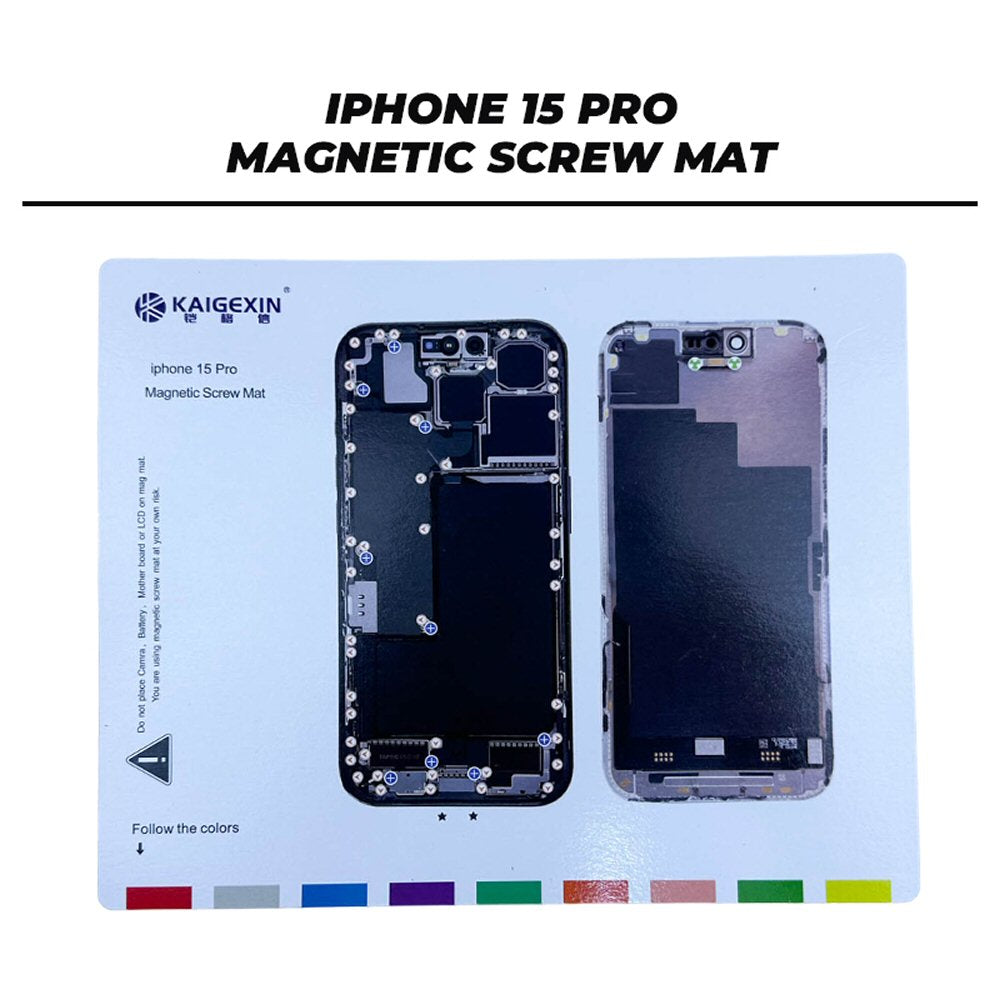 Magnetic Screw Mat For iPhone 15 Pro Repair Disassembly Help Training Guide Magnetic Screw FoneFunShop   