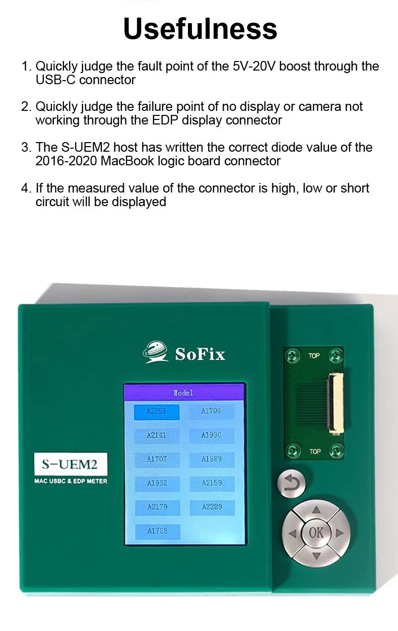 SoFix S UEM2 For Mac USB C EDP Meter  FoneFunShop   