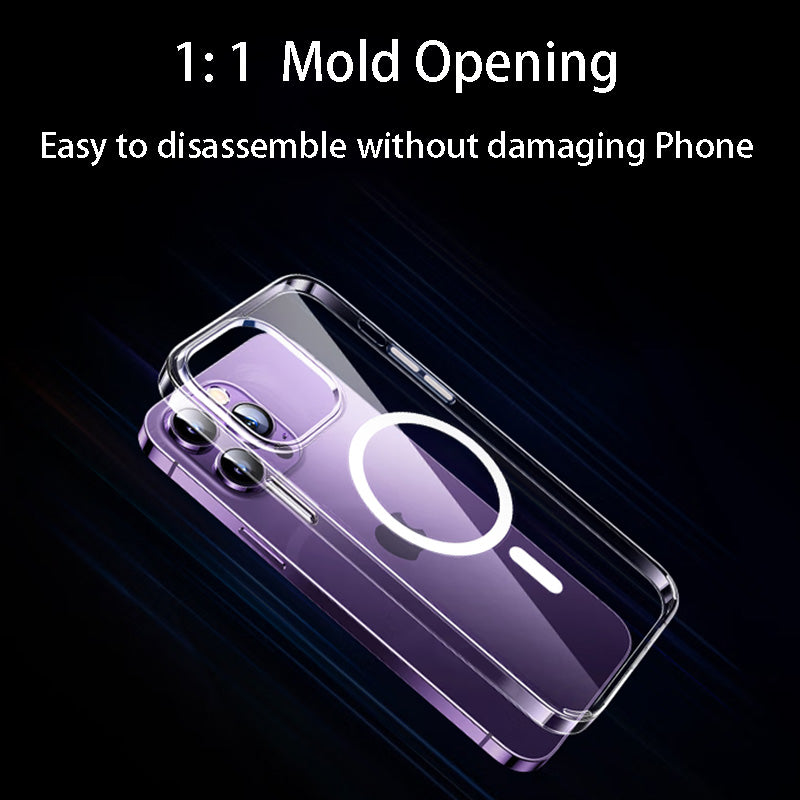 Case For iPhone 15 Shockproof Transparent Magnetic Case Cover FoneFunShop   