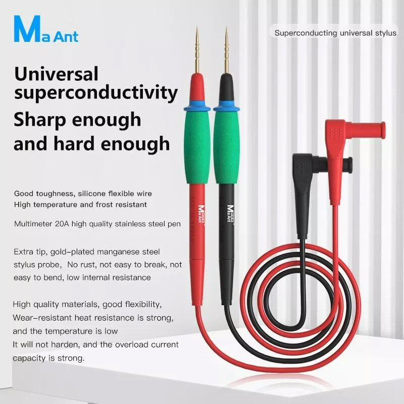 MaAnt 1000V 20A Universal Multimeter Test Leads Needle Tip Measuring Probes