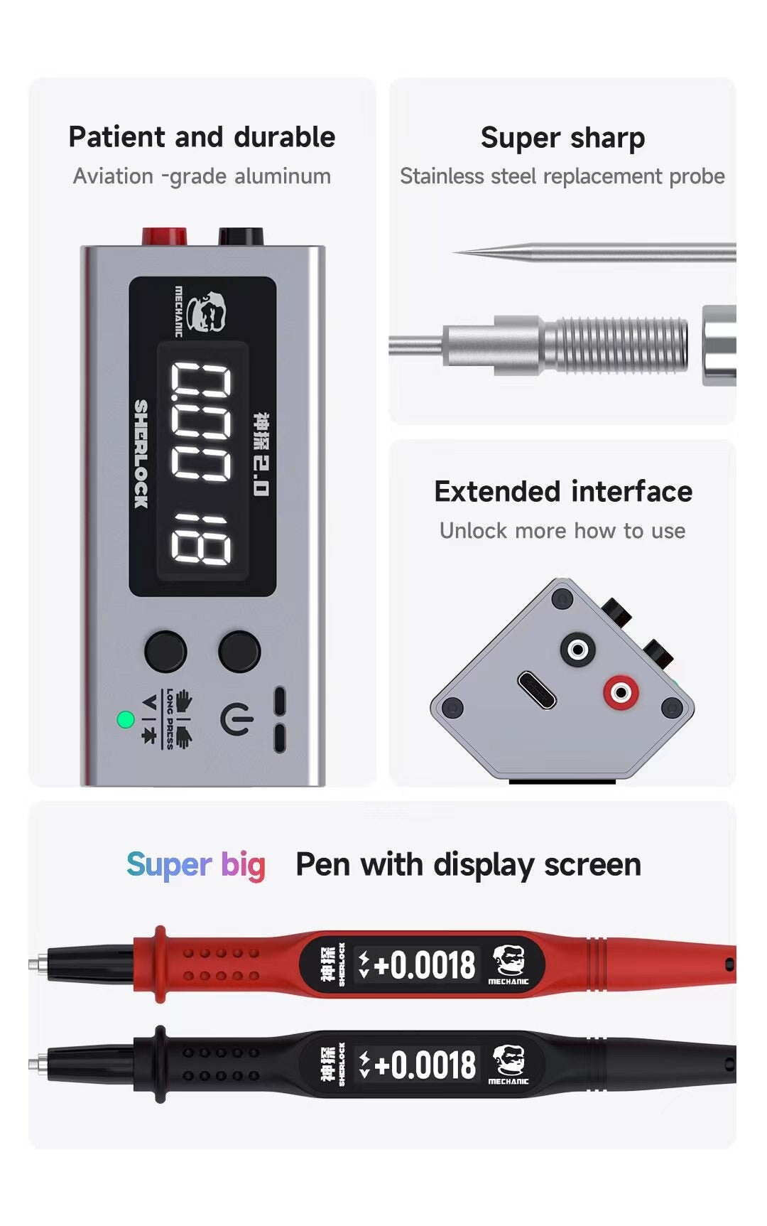 Mechanic Sherlock V2.0 Hi Precision Voltage PN Junction Tester  FoneFunShop   