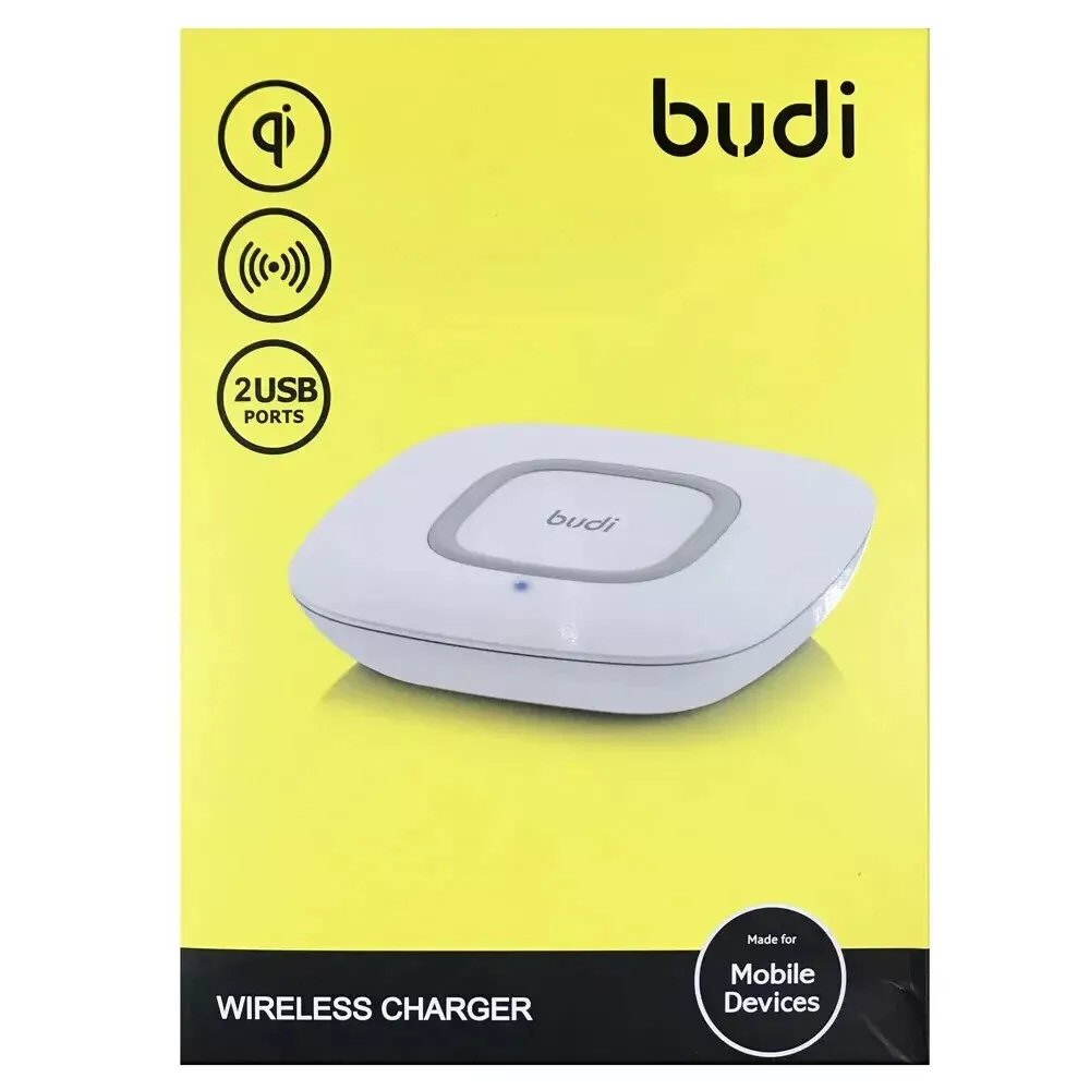 Wireless Charger 10W Budi With 2 Usb Ports White Budi FoneFunShop   