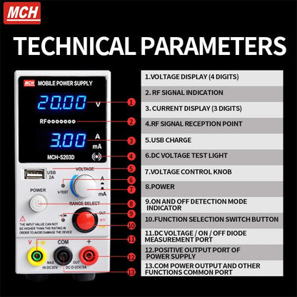 MCH S203D Professional DC Power Bench Supply For Mobile Phone Repair  FoneFunShop   