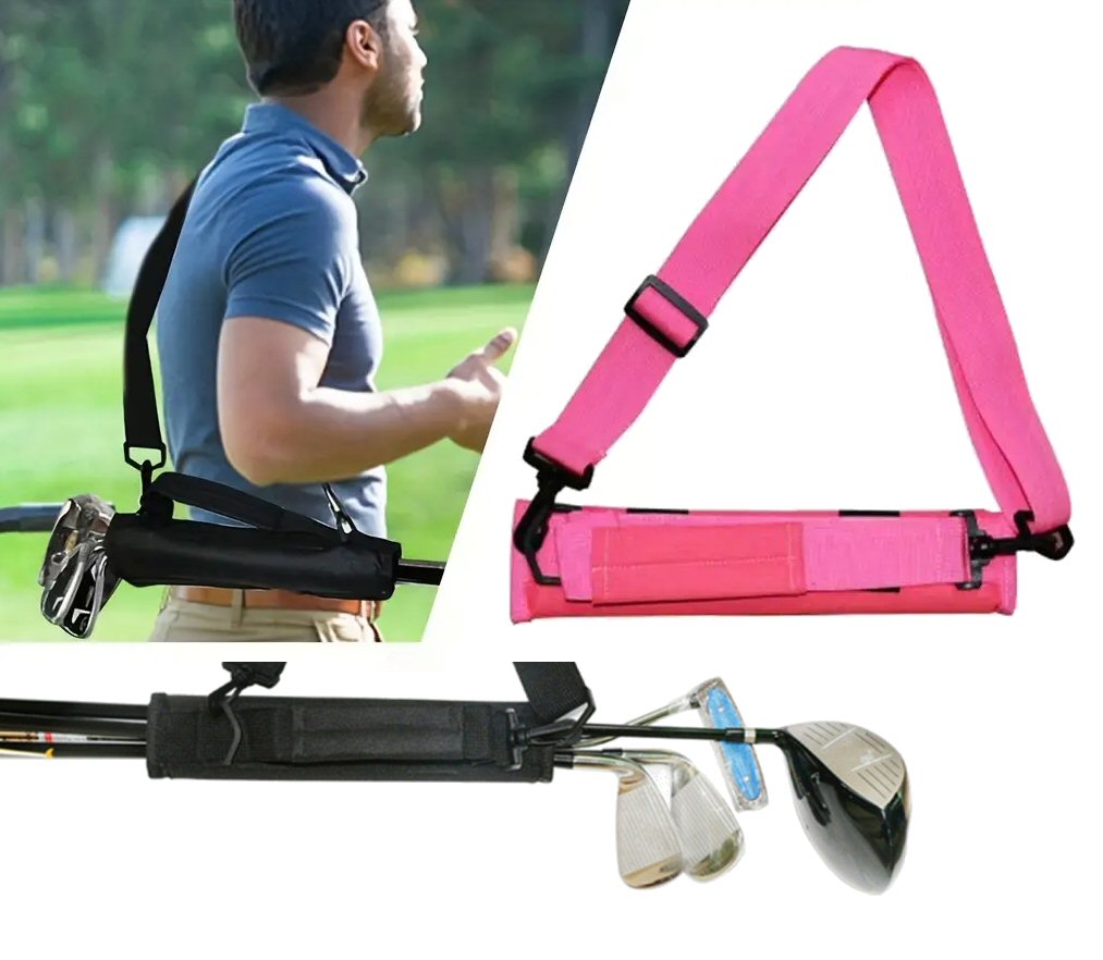 Mini Golf Shoulder Bag Lightweight Portable Travel Practice For 3 6 Clubs Pink Golf FoneFunShop   