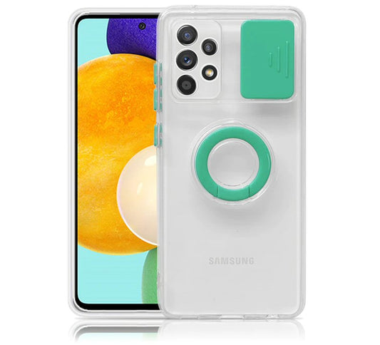 Case For Samsung A22 A226B 5G Mint Green With Camera Protection Hand Ring Case Cover FoneFunShop   