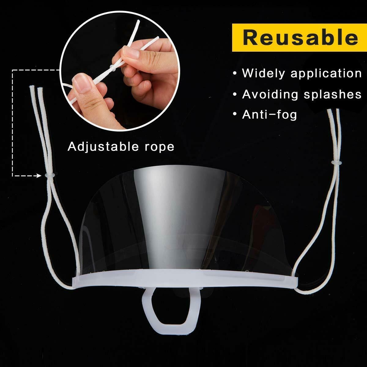 Reusable Mouth Shield Cover Transparent Anti Fog Pack of 4  FoneFunShop   