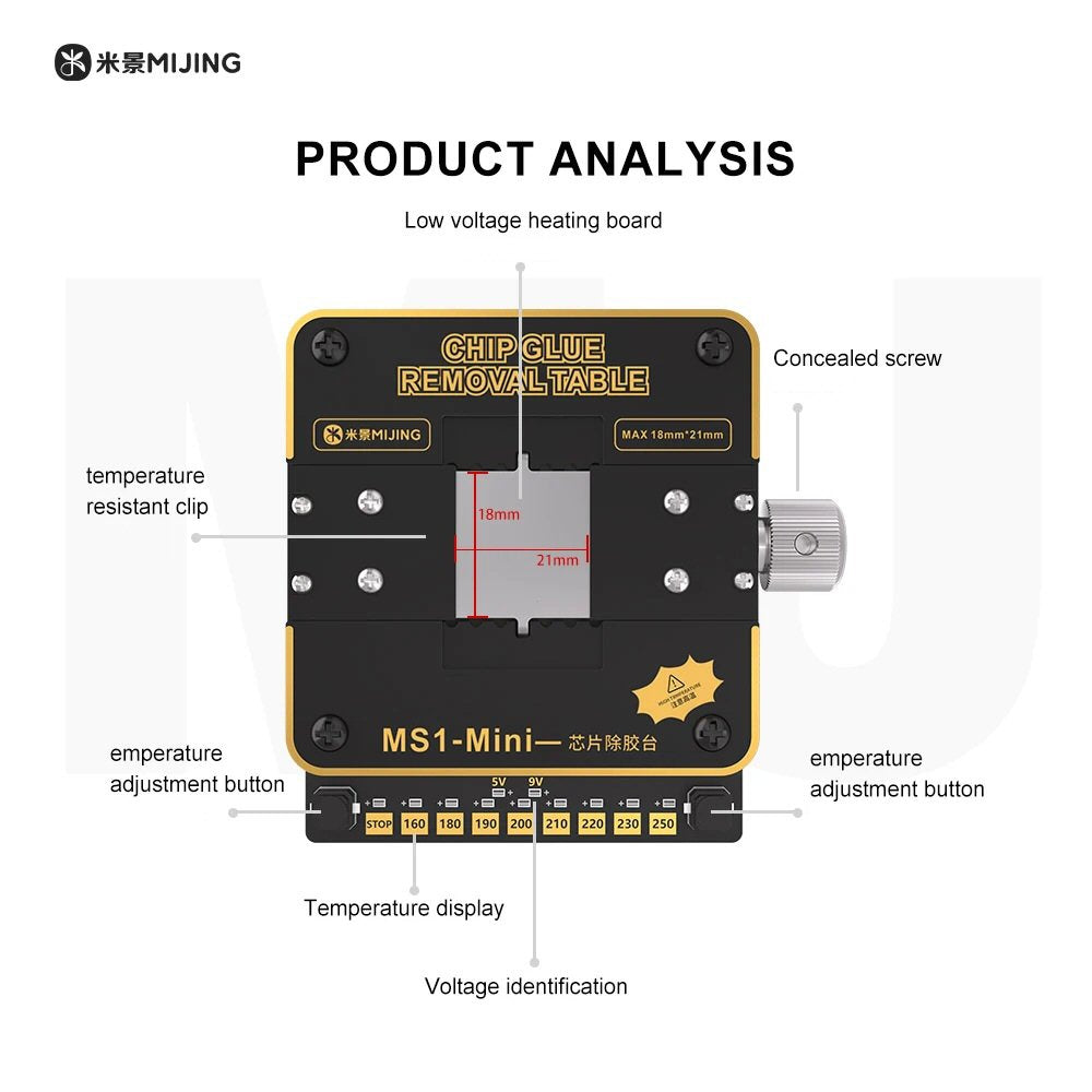Mijing MS-1 Mini Chip Glue Removal Table Temperature Controlled Rework Platform Mijing FoneFunShop