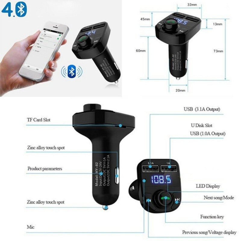 Budi Wireless Bluetooth Transmitter UK FM MP3 Player USB Car Charger Adapter Budi FoneFunShop   