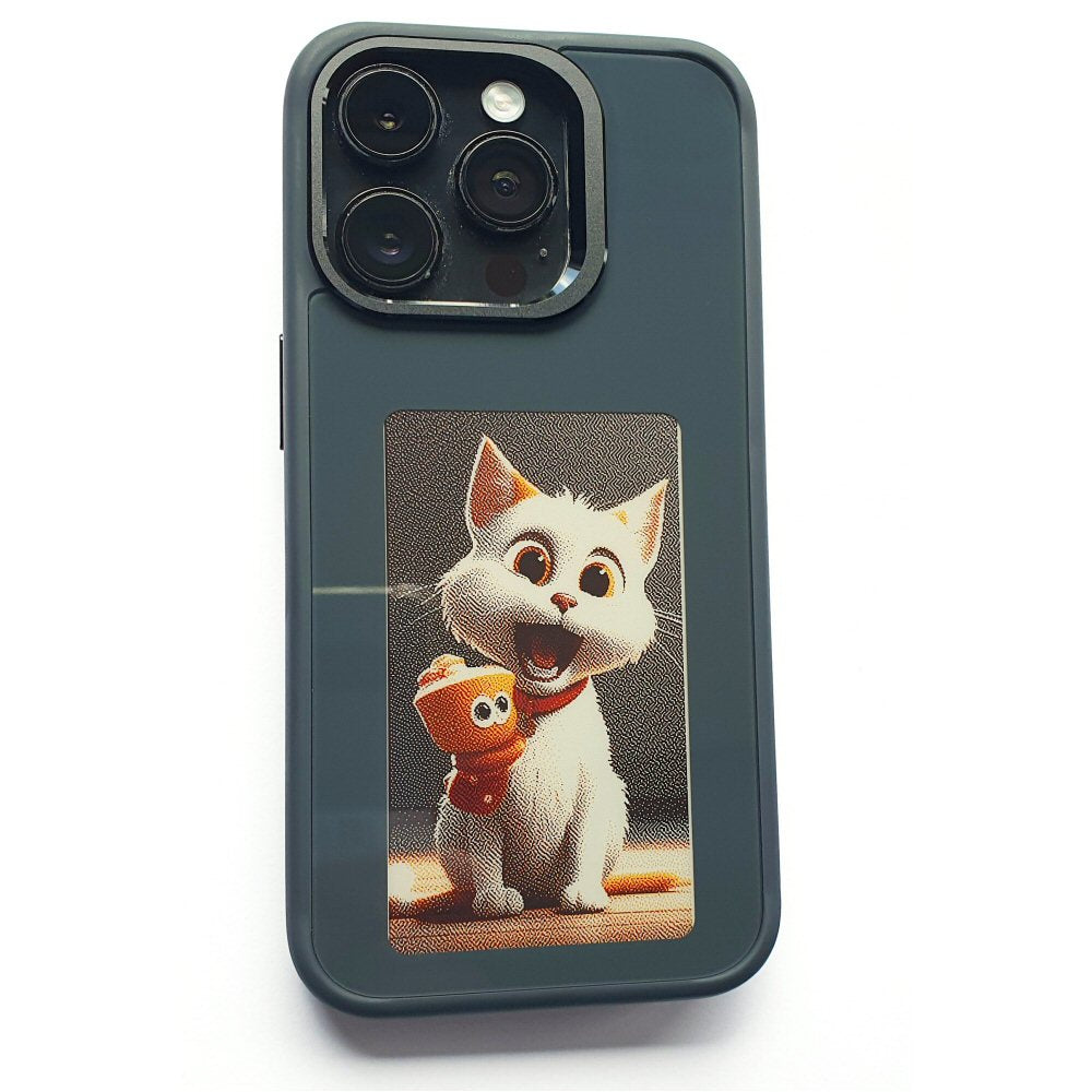 Case for iPhone 15 With NFC E Ink Smart Display for Photos / Images Case Cover FoneFunShop   