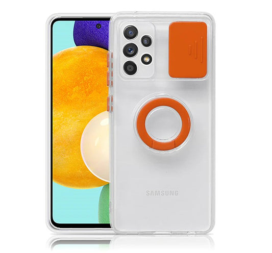 Case For Samsung A22 A226B 5G Orange With Camera Protection Hand Ring Case Cover FoneFunShop   