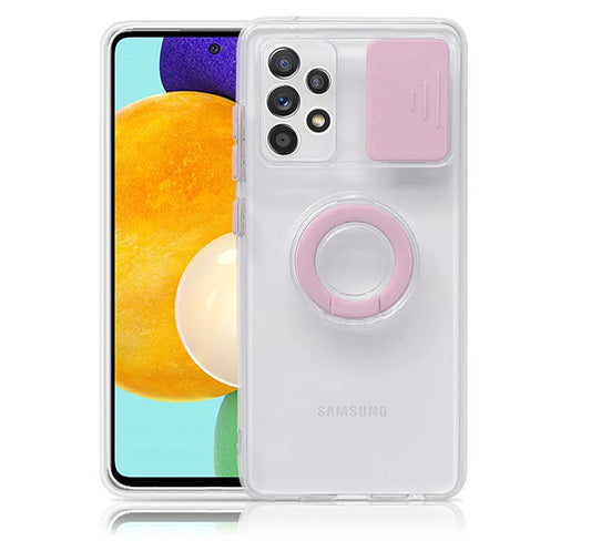 Case For Samsung A42 A426B 5G Pink With Camera Protection Hand Ring Case Cover FoneFunShop   