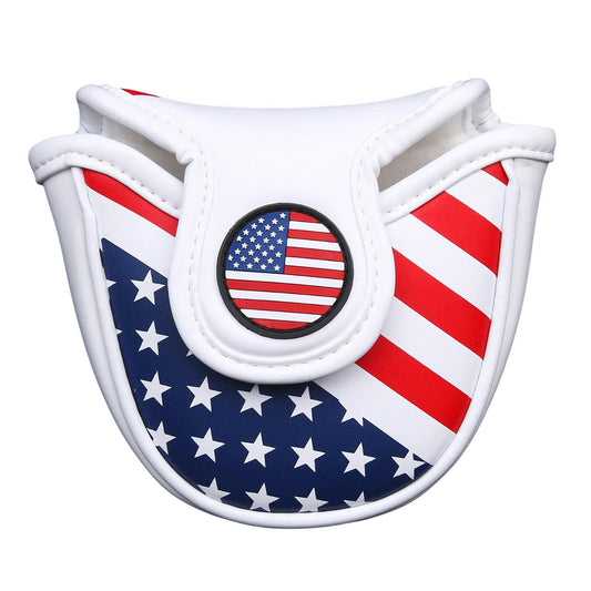 PU Leather USA Flag Golf Half Mallet Putter Club Cover Headcover Golf Accessorise FoneFunShop   