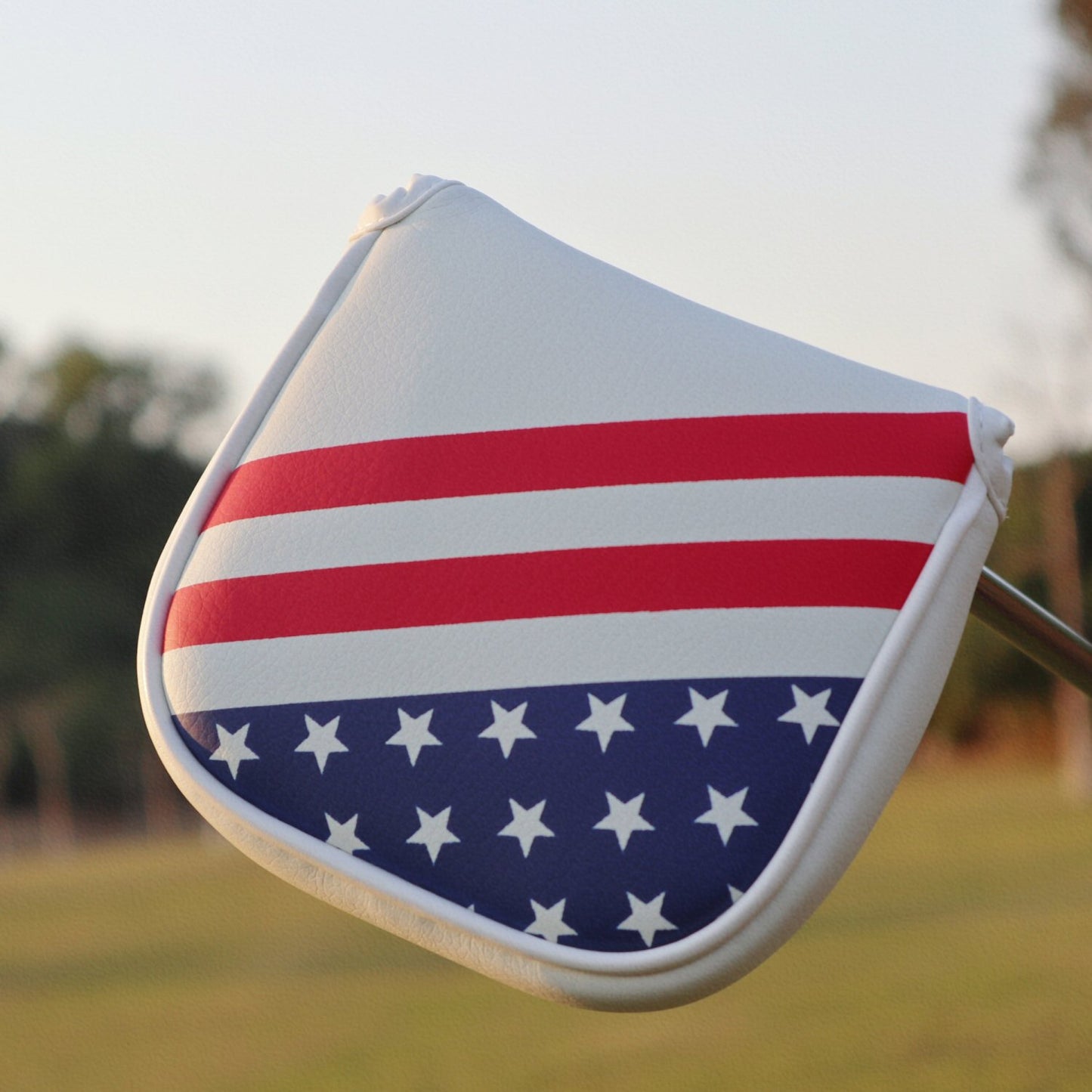 PU Leather USA Flag Golf Square Mallet Putter Club Cover Headcover Golf Accessorise FoneFunShop   