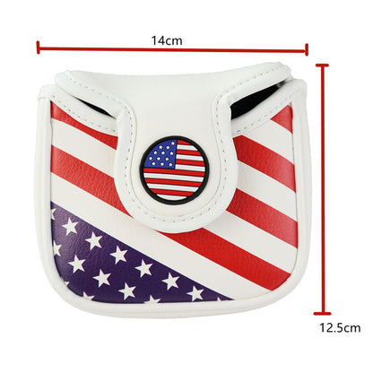 PU Leather USA Flag Golf Square Mallet Putter Club Cover Headcover Golf Accessorise FoneFunShop   