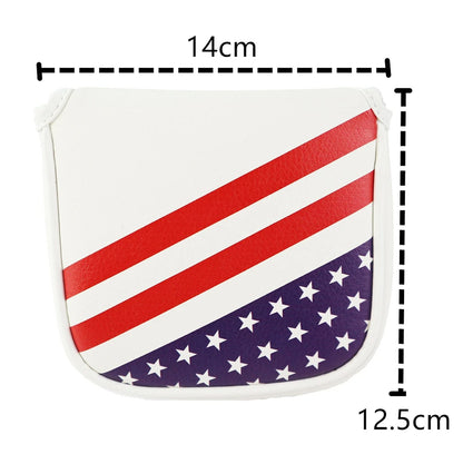 PU Leather USA Flag Golf Square Mallet Putter Club Cover Headcover Golf Accessorise FoneFunShop   