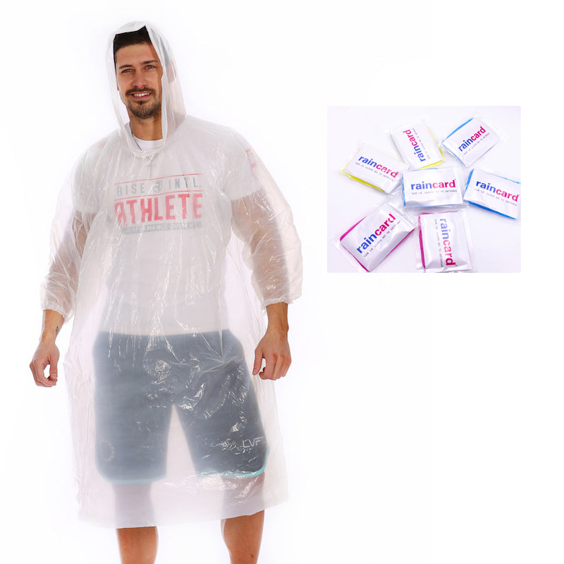 Pocket Poncho Rain Cards Pack of 5 Emergency Disposable For Your Wallet Rain Poncho FoneFunShop   