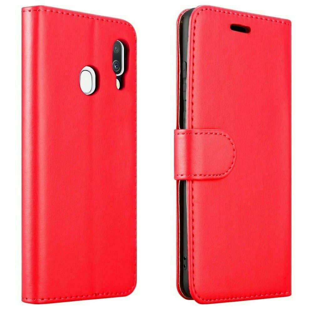 Case For Samsung S21 S30 Luxury PU Leather Flip Wallet Red Case Cover FoneFunShop   