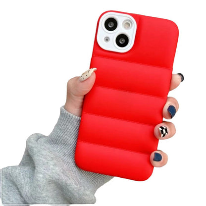 Case For iPhone 13 Pro Max Red Puffer Down Jacket Case Cover FoneFunShop   