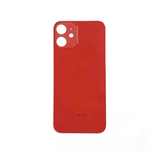 Glass Back For iPhone 12 Mini Plain In Red Glass Back FoneFunShop   