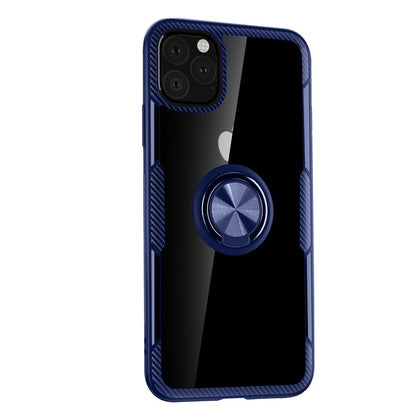 Case For iPhone 11 Blue Slim Clear Cover With Magnetic Ring Holder Stand Case Cover FoneFunShop   