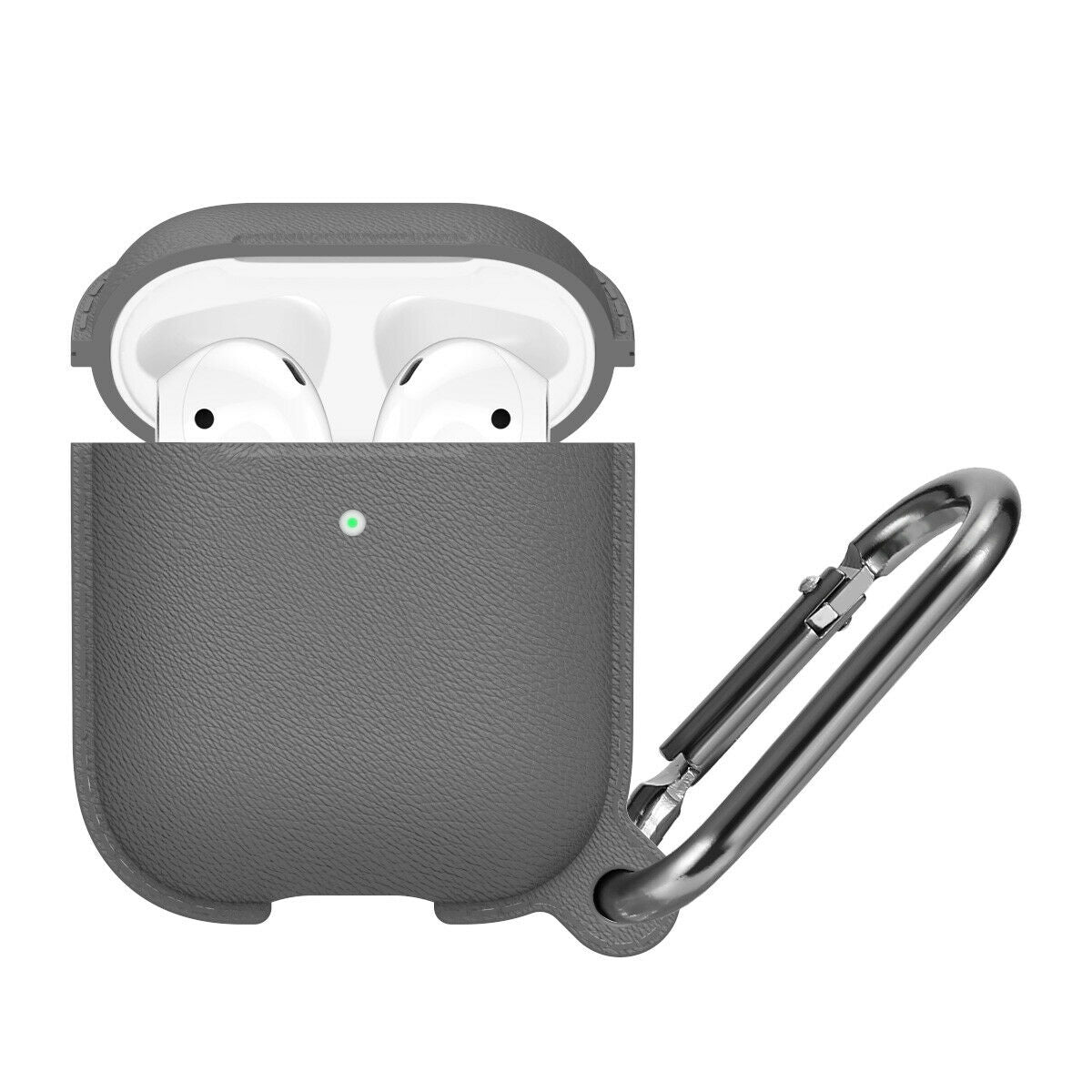 Case For Apple Airpods With Hanger And Hole For LED Grey Case Cover FoneFunShop   