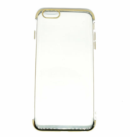 Case For iPhone 6s Plus Clear With Gold Trim and Gold Buttons Case Cover FoneFunShop   